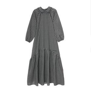 NEW BONJOUR girls gingham collar maxi dress in blue